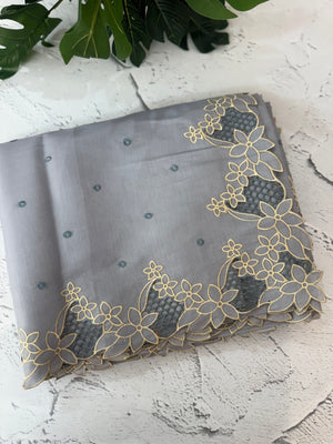 Satin finish kosa tussar saree with cutwork - MSH205