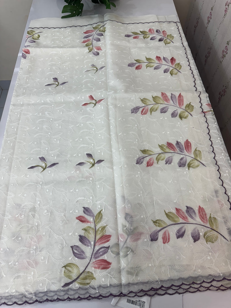 NetkKota sarees with handpainting and embroidery MS7833