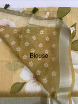 Digital printed semi Linen Saree MLS615