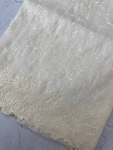 Soft tissue Georgette-organza saree with blouse MTS4854 - Offwhite