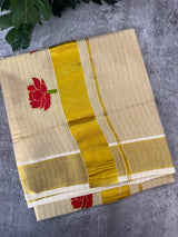 Kerala tissue embroidery saree - VOP2
