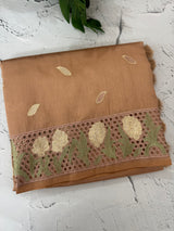 Cutwork Raw silk saree MSH228(2) DustyPeach