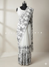 Pure NetKota cotton embriodery saree  MSH119 Black & White
