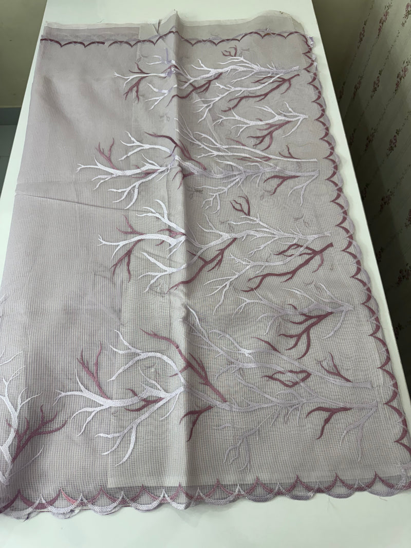 Kota silk embroidery saree  MSH125- Lavender