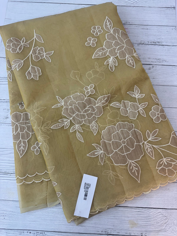 Organza saree with applique work MS5081