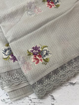 Silky kota embroidery saree MSK4359 Grey