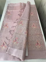 Tissue silk saree with embroidery MSH240
