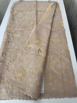 Soft Pashmina saree with organza Applique work MSH253