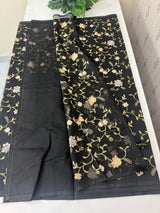 Kota Supernet embriodery saree SHSNYNM Black