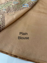 Cutwork Blended tussar saree MSH228 DustyPeach