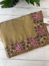 Crush Organza cutwork & embroidery saree MS7544- DarkBeige