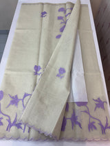 Tissue cotton applique work saree MS6743(1) - Lavender