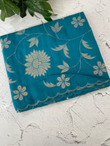 Malai chanderi saree with applique work MSM6201