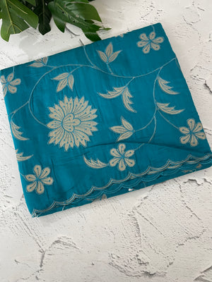 Malai chanderi saree with applique work MSM6201
