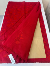 Kota silk cotton saree with applique work MS81788 - Red