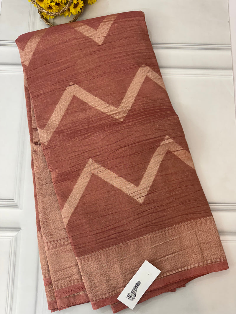 Banarasi crush georgette saree- MS1341 DuskyPeach
