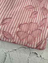 Striped Mul chanderi saree with applique borders MSH987 - Pink