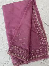 Handworked Organza saree and blouse MCW376 PastelMagenta
