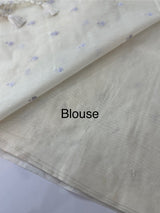 Mul chanderi saree with embriodery MSH114 - Pastel Lavender flowers