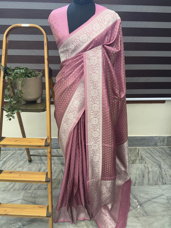 Banarasi tissue Georgette saree SYACRIY OnionPink