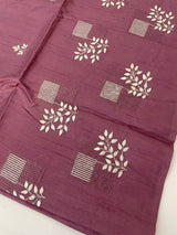 Butter silk saree with embroidery MTS569