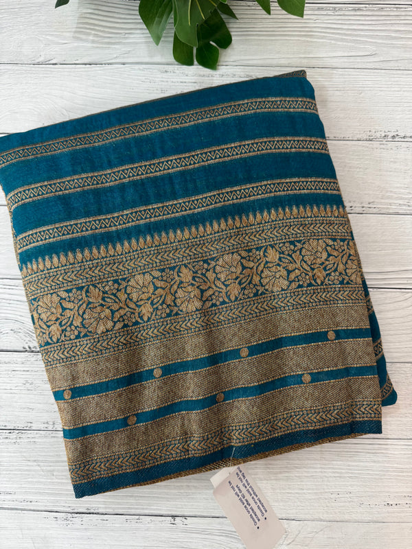 Semi banarasi Khaddi Georgette saree - MS1499 TealBlue
