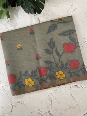 Jamdani silk Cotton Saree with thread work  MSJ790