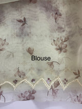 Handworked Glass organza saree with digital prints- MOS987