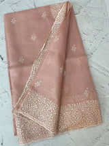 Silky kota embroidery saree MS5409 PastelPeach
