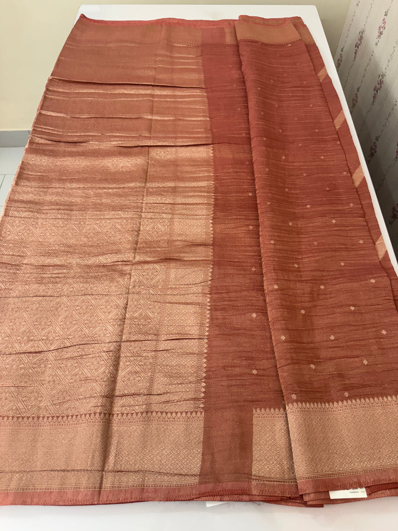 Banarasi crush georgette saree- MS1341 DuskyPeach