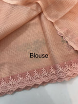 Silky kota embroidery saree MSK4359 Peach