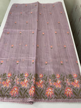 Blended matka Tussar silk saree with embroidery MS4856