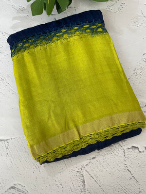 Chiffon georgette saree with crochet work - MS7633