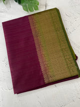 Soft silk sarees with contrast pallu & blouse MJL890 Wine to Green