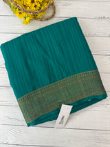 Crepe Banarasi viscose Georgette saree with brocade blouse MS953211- TealGreen