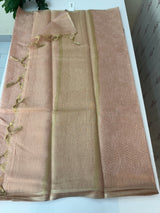 Tissue Silk embriodery saree MS49888 - PeachPink