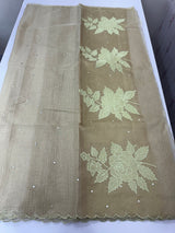 Copper Tissue silk saree with applique work MSH252
