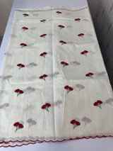 Mul chanderi embriodery saree with scalloped borders MSH115