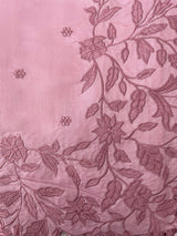 Blended Satin finish Tussar silk saree with applique work- MS8178