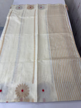 Semi chanderi silk saree with zari weaving - MKT891