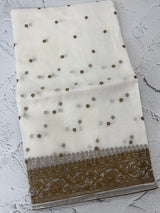 NetKota saree with chikankari machine embroidery - MS14622