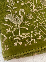 Silk organza saree with aari embroidery - MS14923