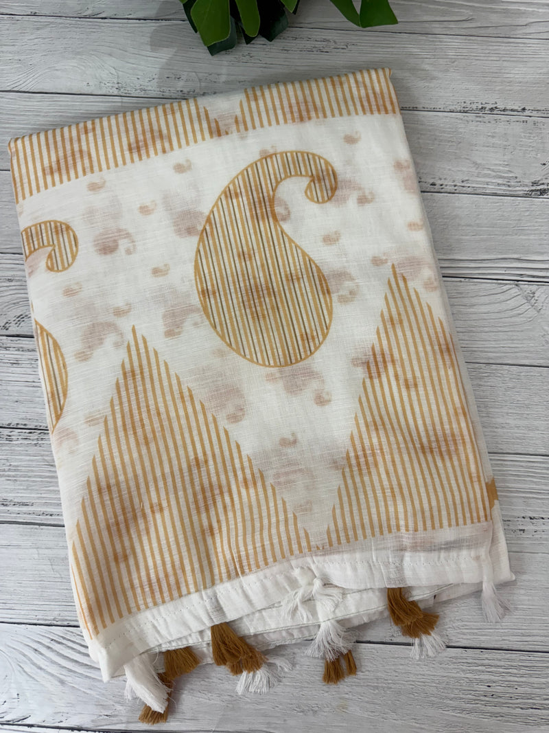 Digital printed semi Linen Saree MLS615- 24