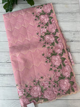 Phulkari NetKota embroidery saree - MPKS905 Pink
