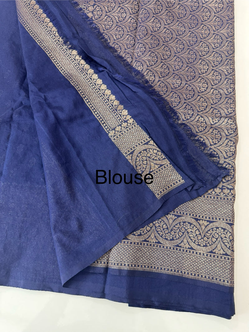 Semi Banarasi Georgette saree MKGS612 DarkBlue