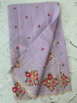 Premium Soft kota silk saree with embroidery MSS678 - Lavender
