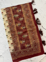 Semi Chanderi saree with hand kanta embroidery MS9899