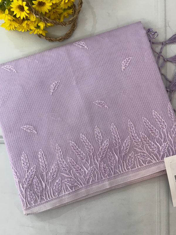 Kota silk embroidery saree MS8890 Lavender