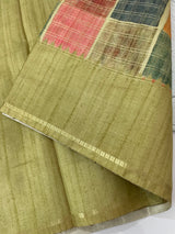 Semi soft Matka silk saree with borders MSS599