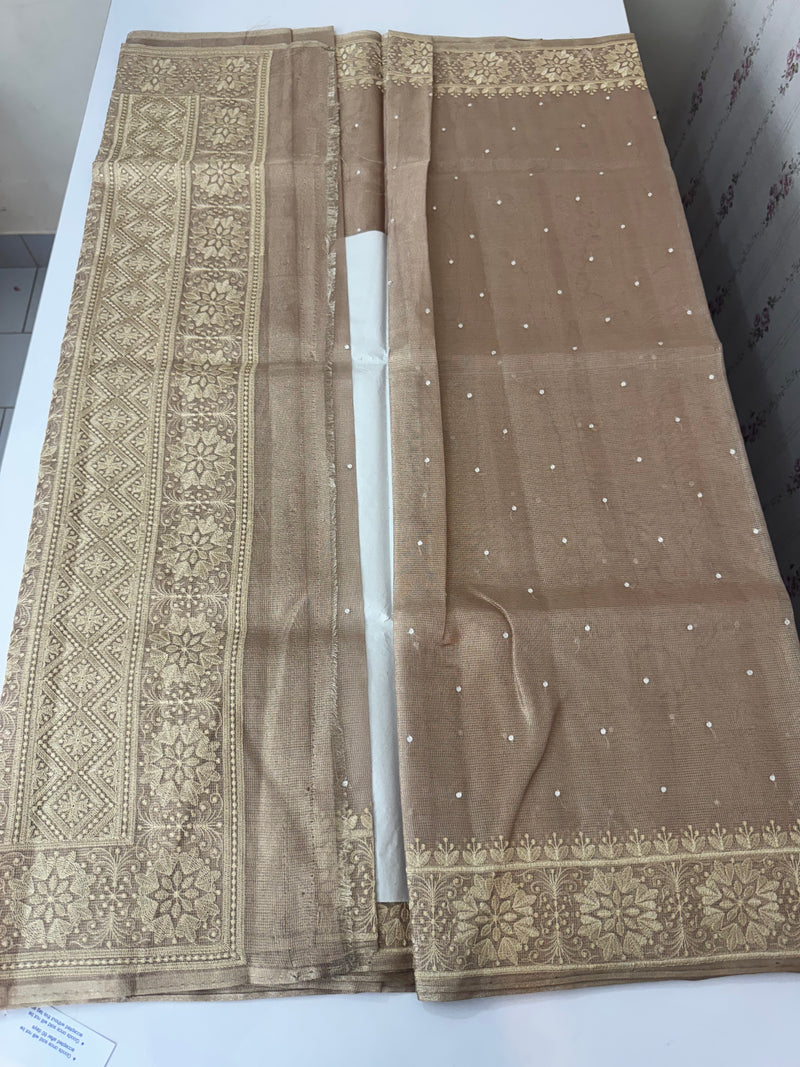 Tissue silk saree with Chikankari embroidery MTTS97(2)